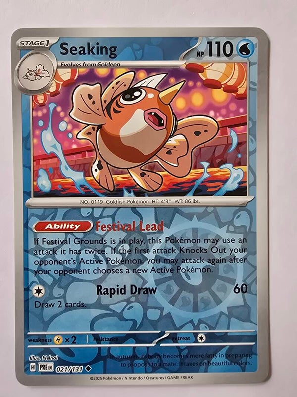 SEAKING (PRISMATIC EVOLUTIONS 021/131) (REVERSE HOLO) (TRADING CARD)