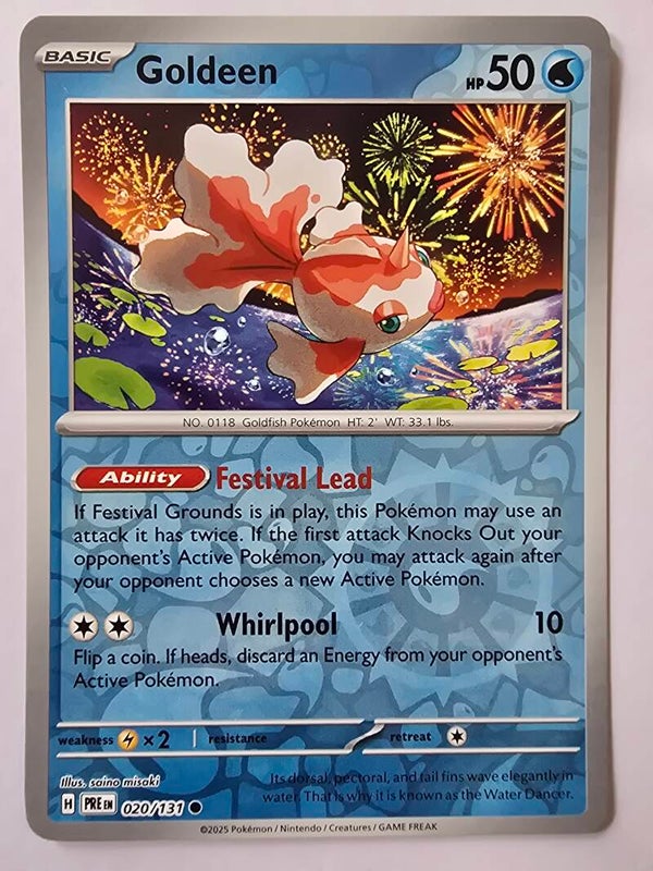 GOLDEEN (PRISMATIC EVOLUTIONS 020/131) (REVERSE HOLO) (TRADING CARD)