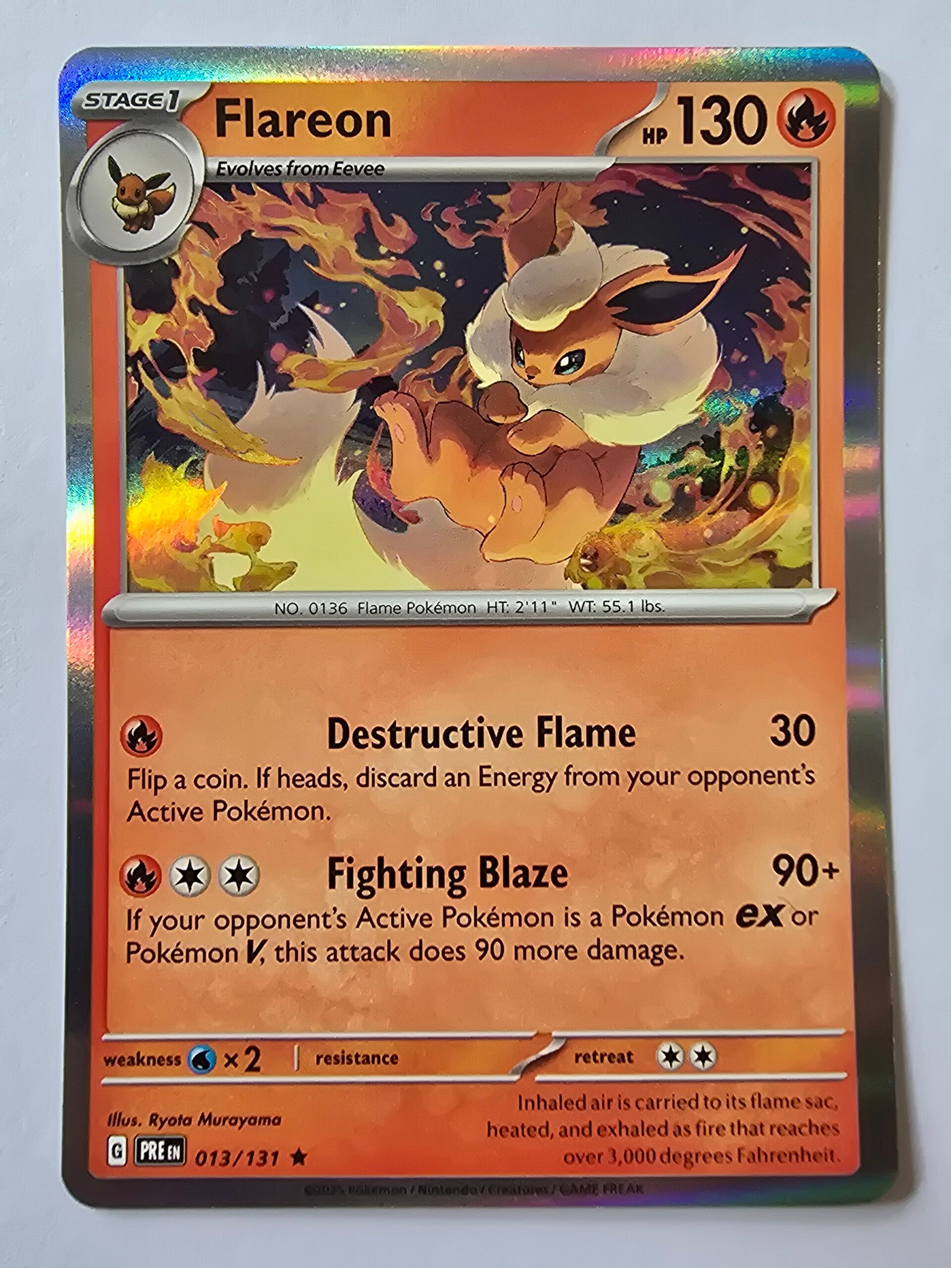 FLAREON (PRISMATIC EVOLUTIONS 013/131) (HOLO) (TRADING CARD)