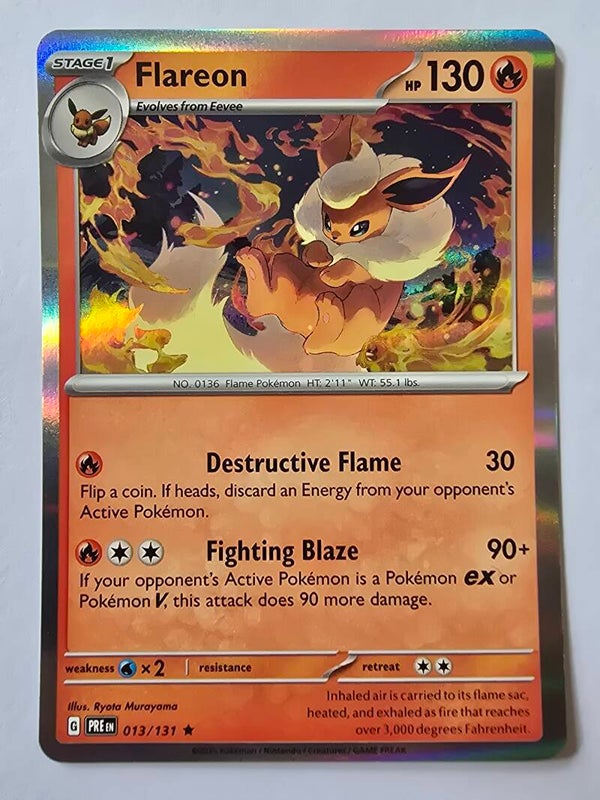 FLAREON (PRISMATIC EVOLUTIONS 013/131) (HOLO) (TRADING CARD)