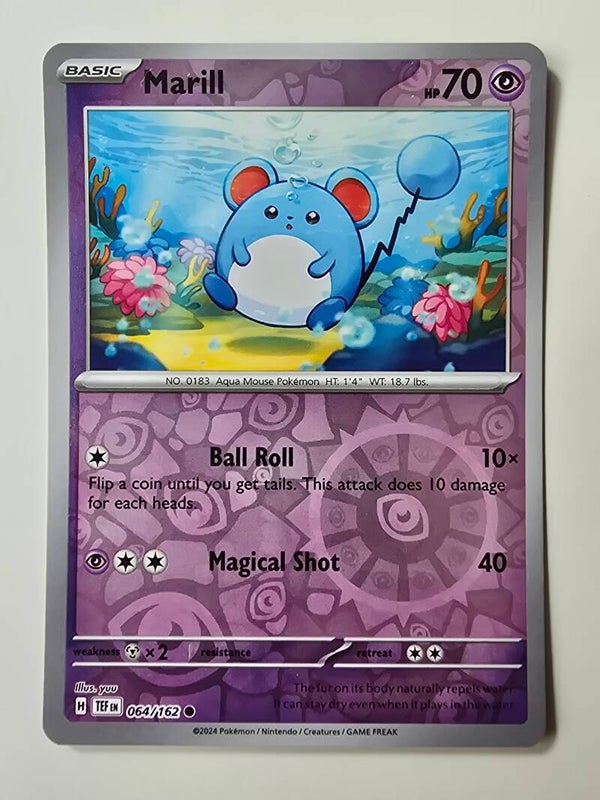 MARILL (TEMPORAL FORCES 064/162) (REVERSE HOLO) (TRADING CARD)