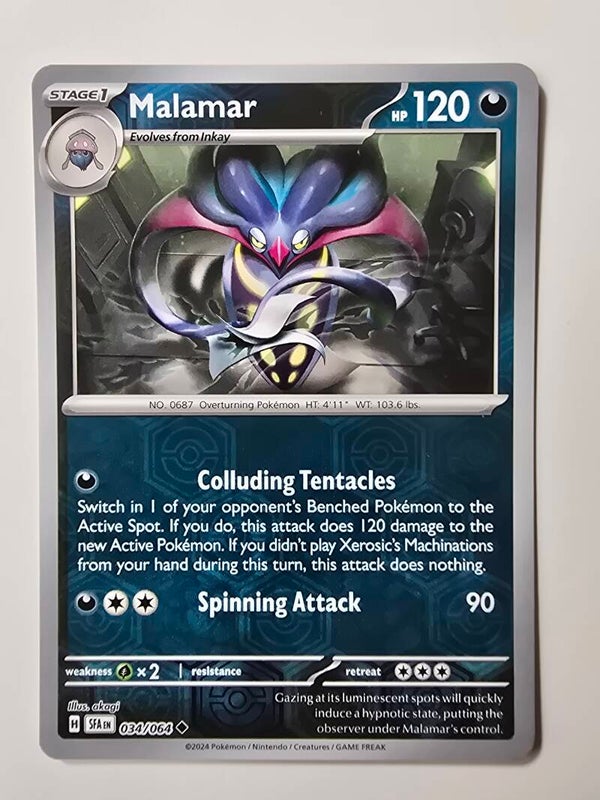 MALAMAR (SHROUDED FABLE 034/064) (REVERSE HOLO) (TRADING CARD)