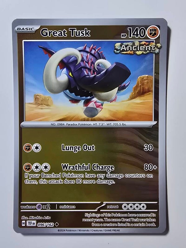 GREAT TUSK (TEMPORAL FORCES 096/162) (REVERSE HOLO) (TRADING CARD)