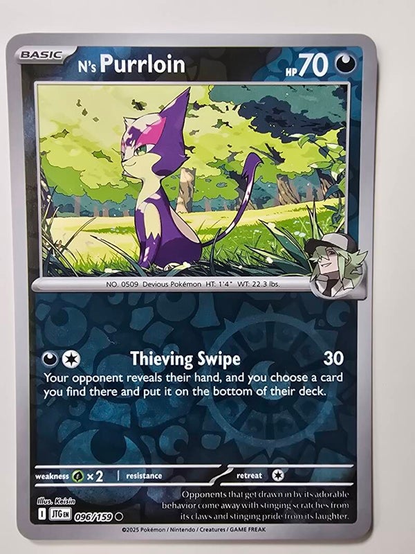 N'S PURRLOIN (JOURNEY TOGETHER 096/159) (REVERSE HOLO) (TRADING CARD)