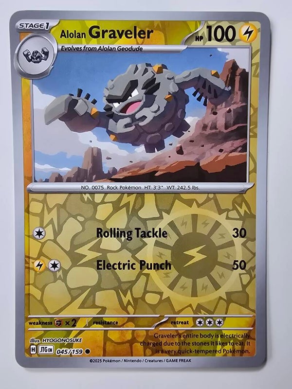 ALOLAN GRAVELER (JOURNEY TOGETHER 045/159) (REVERSE HOLO) (TRADING CARD)