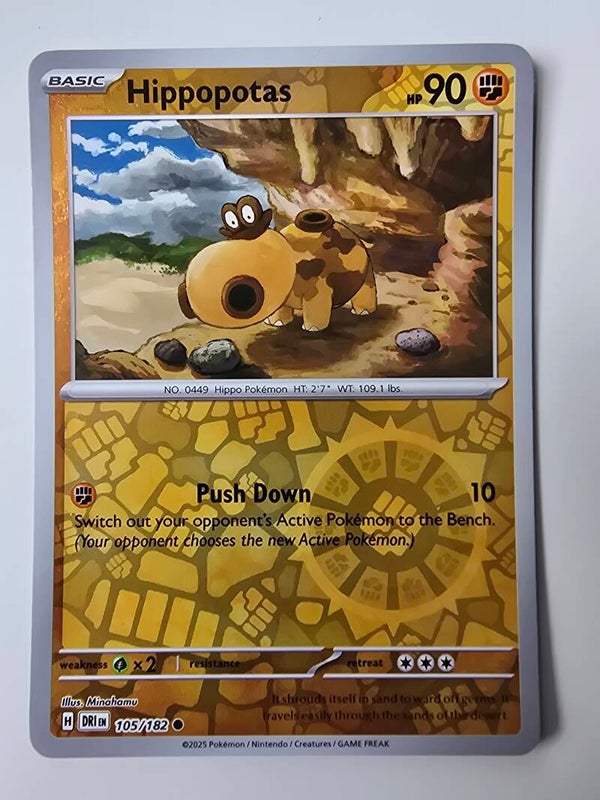 HIPPOPOTAS (DESTINED RIVALS 105/182) (REVERSE HOLO) (TRADING CARD)