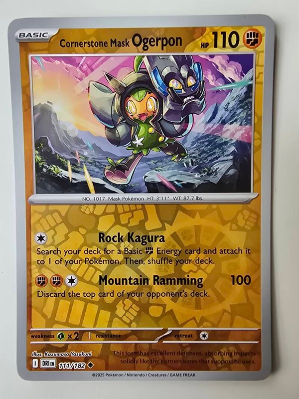 CORNERSTONE MASK OGERPON (DESTINED RIVALS 111/182) (REVERSE HOLO) (TRADING CARD)