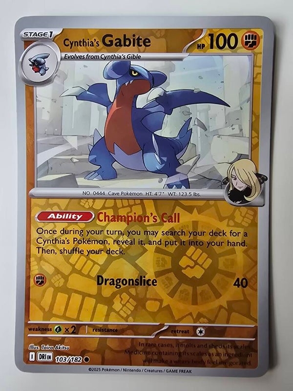 CYNTHIA'S GABITE (DESTINED RIVALS 103/182) (REVERSE HOLO) (TRADING CARD)