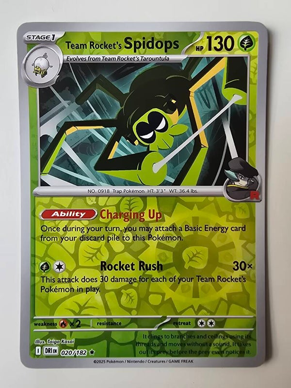 TEAM ROCKET'S SPIDOPS (DESTINED RIVALS 020/182) (REVERSE HOLO) (TRADING CARD)