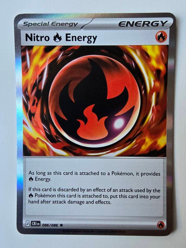 NITRO FIRE ENERGY (CHAOS RISING 086/086) (HOLO) (TRADING CARD)