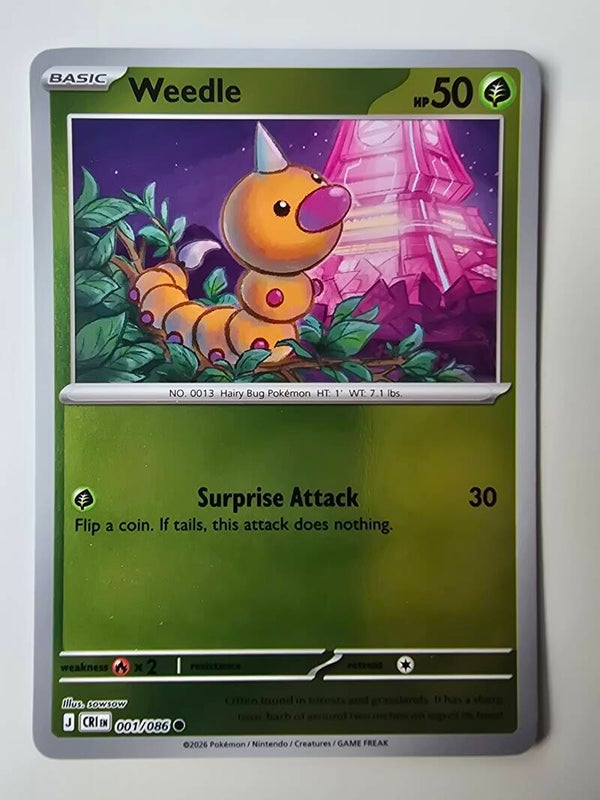 WEEDLE (CHAOS RISING 001/086) (REVERSE HOLO) (TRADING CARD)
