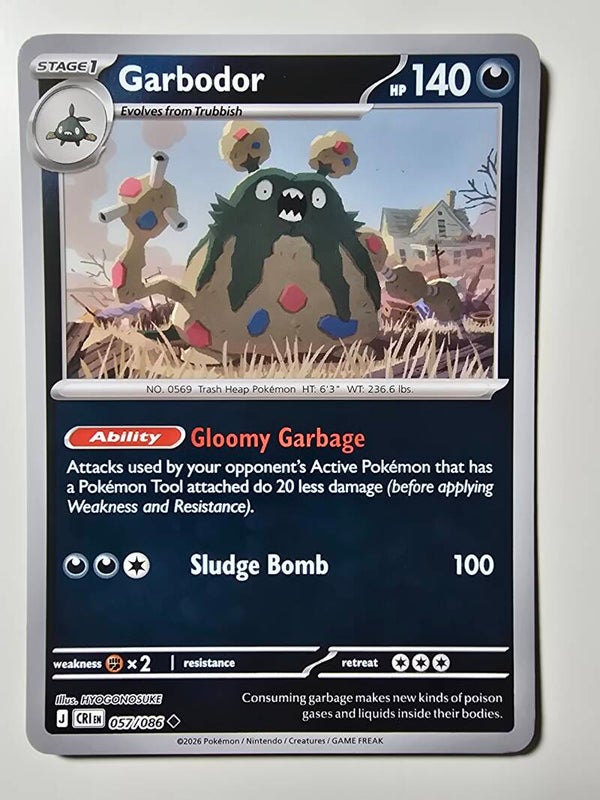 GARBODOR (CHAOS RISING 057/086) (REVERSE HOLO) (TRADING CARD)