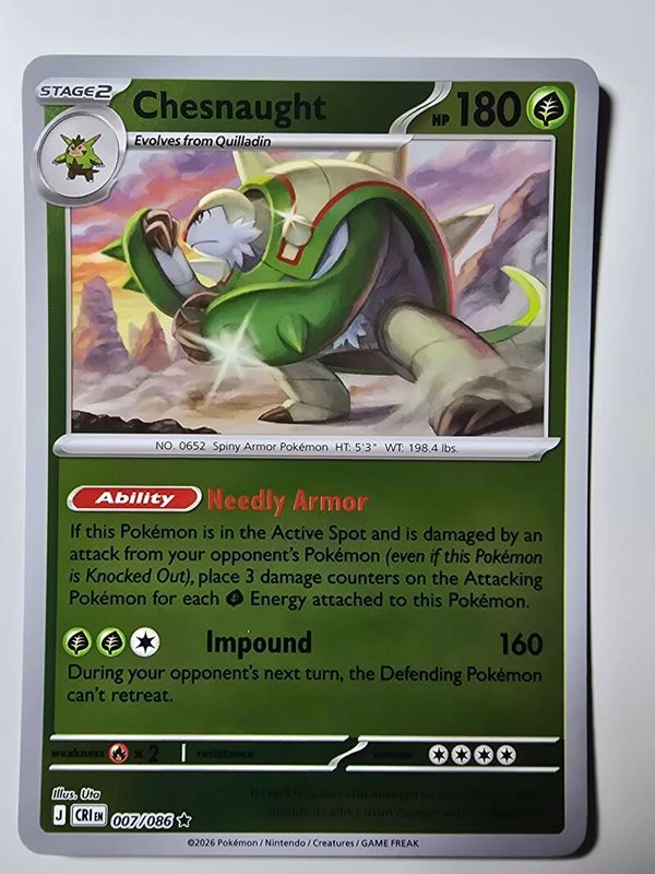 CHESNAUGHT (CHAOS RISING 007/086) (REVERSE HOLO) (TRADING CARD)