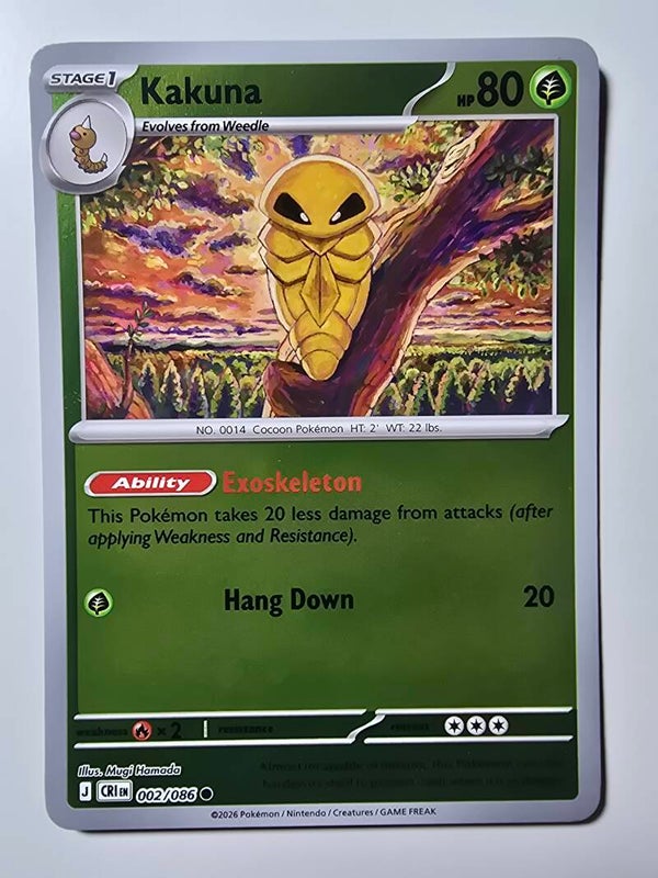 KAKUNA (CHAOS RISING 002/086) (REVERSE HOLO) (TRADING CARD)