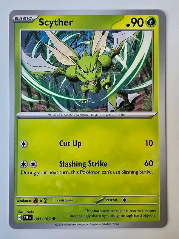 SCYTHER (TEMPORAL FORCES 001/162) (TRADING CARD)