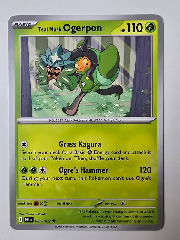 TEAL MASK OGERPON (DESTINED RIVALS 026/182) (TRADING CARD)
