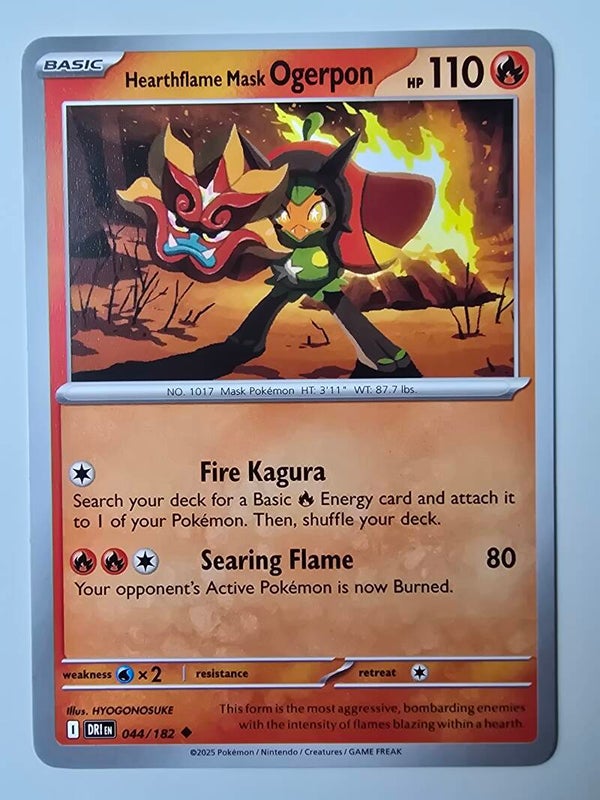 HEARTHFLAME MASK OGERPON (DESTINED RIVALS 044/182) (TRADING CARD)