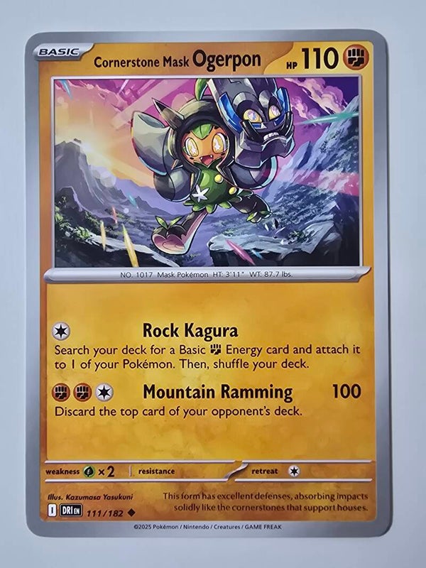 CORNERSTONE MASK OGERPON (DESTINED RIVALS 111/182) (TRADING CARD)
