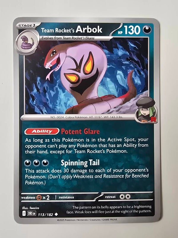 TEAM ROCKET'S ARBOK (DESTINED RIVALS 113/182) (TRADING CARD)