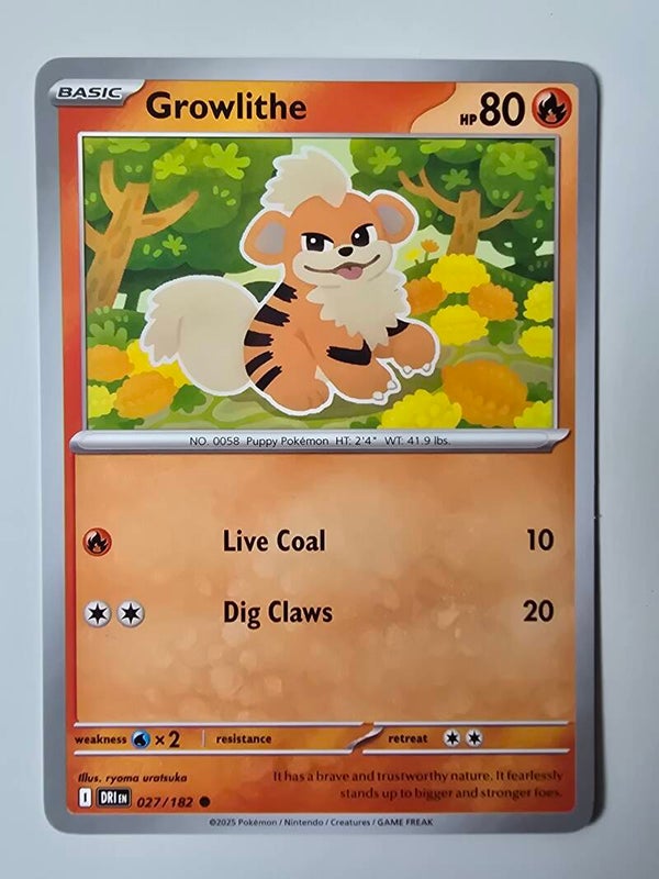 GROWLITHE (DESTINED RIVALS 027/182) (TRADING CARD)