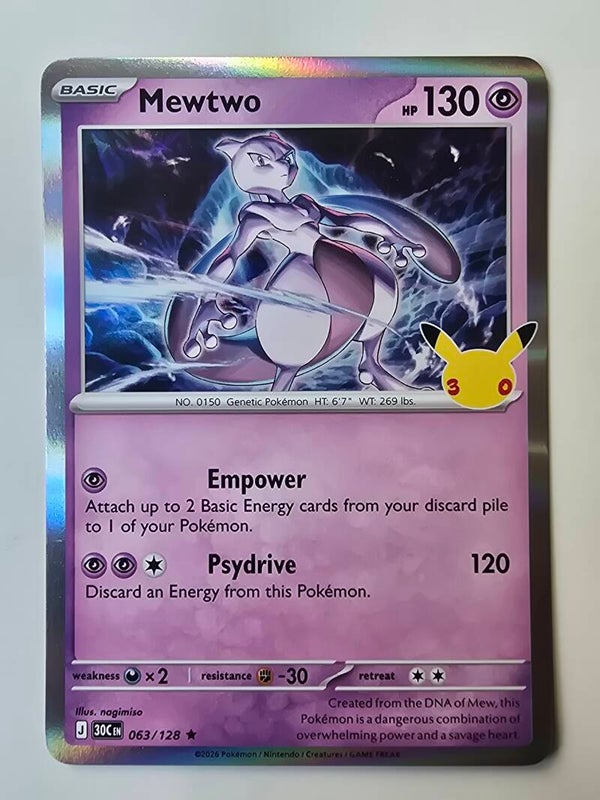 MEWTWO (30TH CELEBRATION 063/128) (POKÉMON) (TRADING CARD)