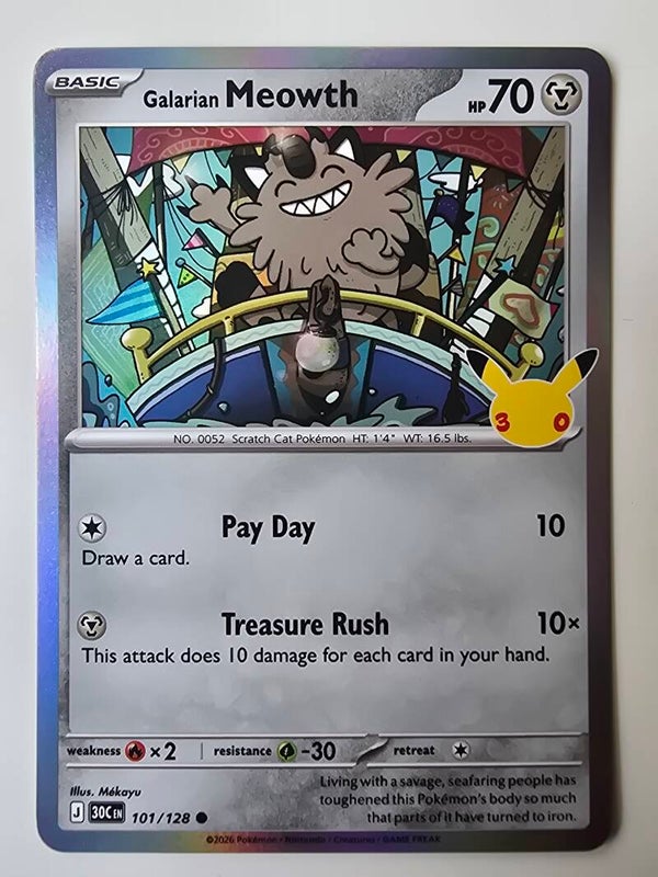 GALARIAN MEOWTH (30TH CELEBRATION 101/128) (POKÉMON) (TRADING CARD)
