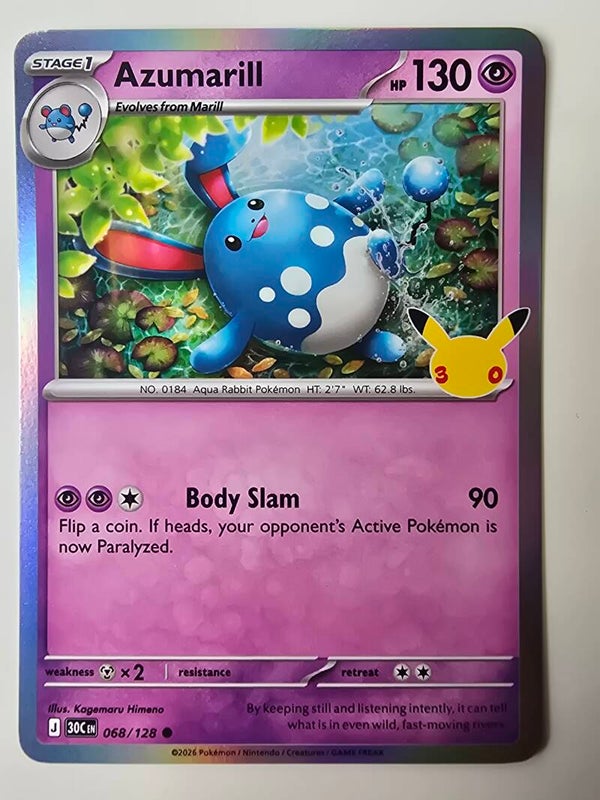 AZUMARILL (30TH CELEBRATION 068/128) (POKÉMON) (TRADING CARD)