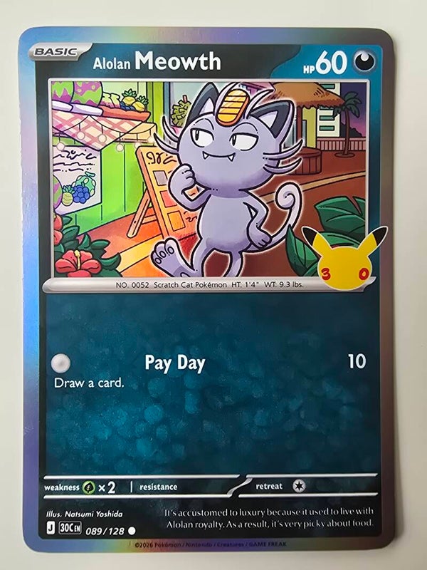 ALOLAN MEOWTH (30TH CELEBRATION 089/128) (POKÉMON) (TRADING CARD)