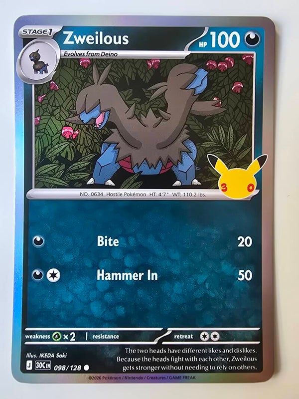 ZWEILOUS (30TH CELEBRATION 098/128) (POKÉMON) (TRADING CARD)