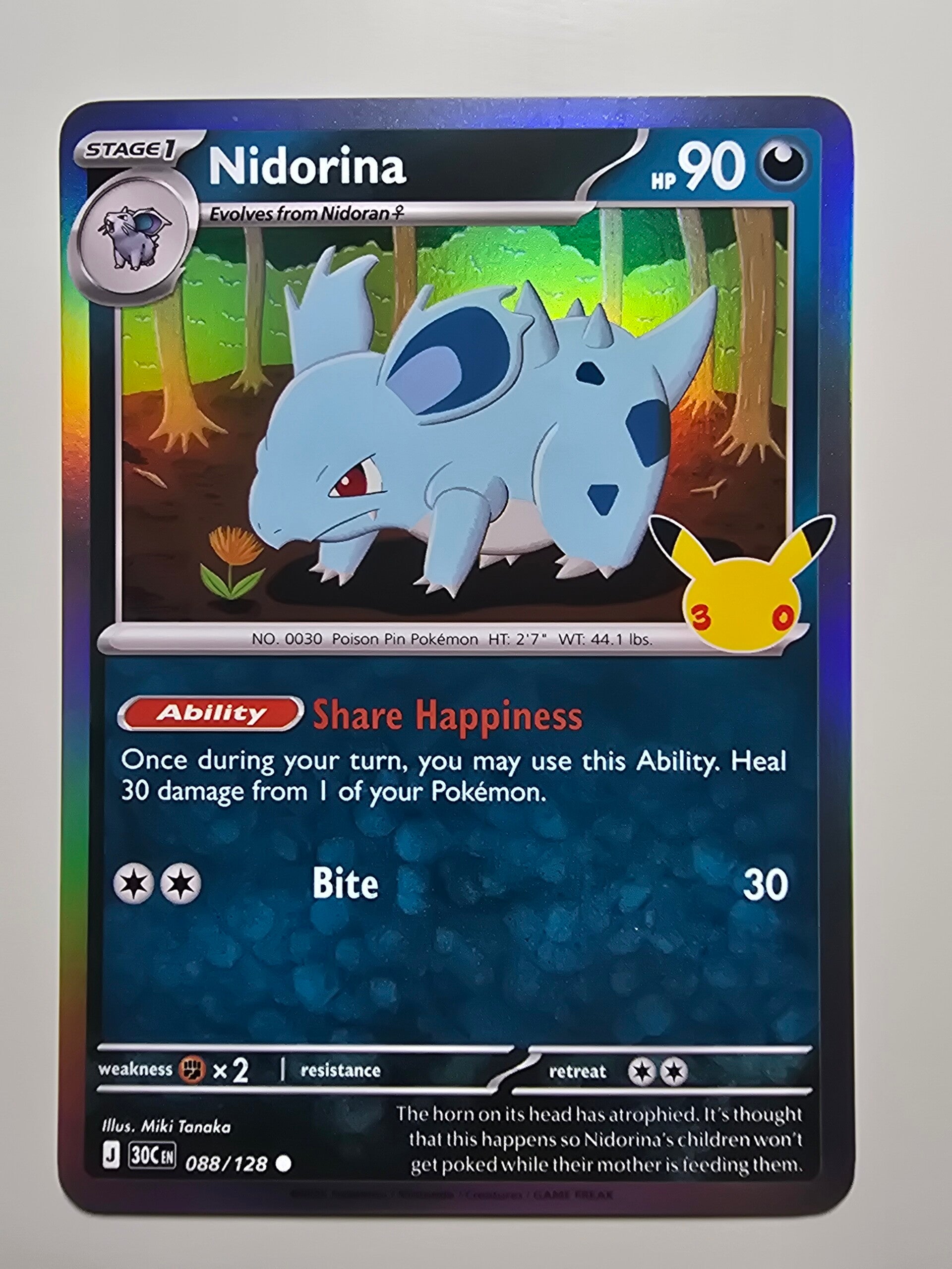NIDORINA (30TH CELEBRATION 088/128) (TRADING CARD)