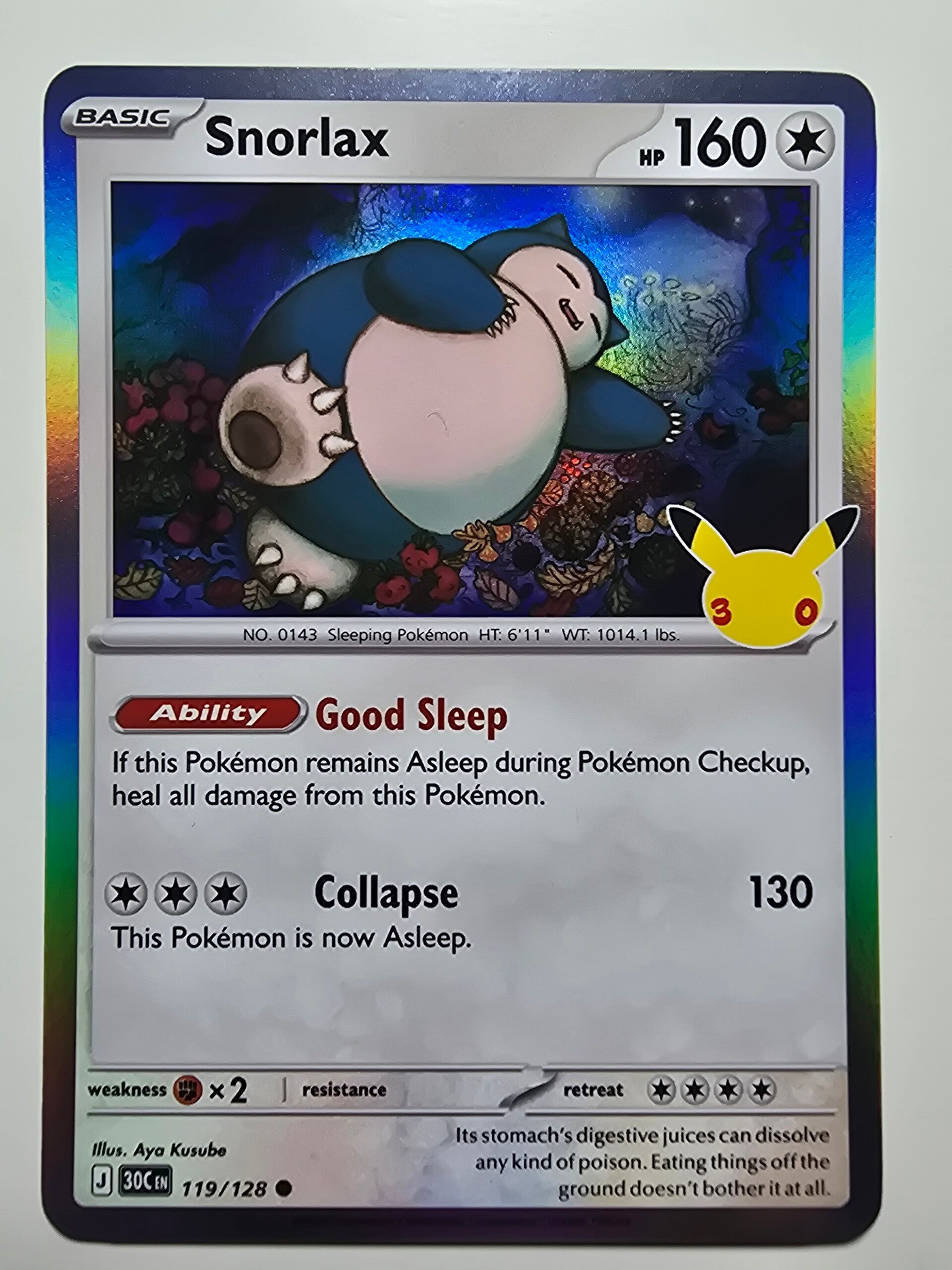 SNORLAX (30TH CELEBRATION 119/128) (TRADING CARD)