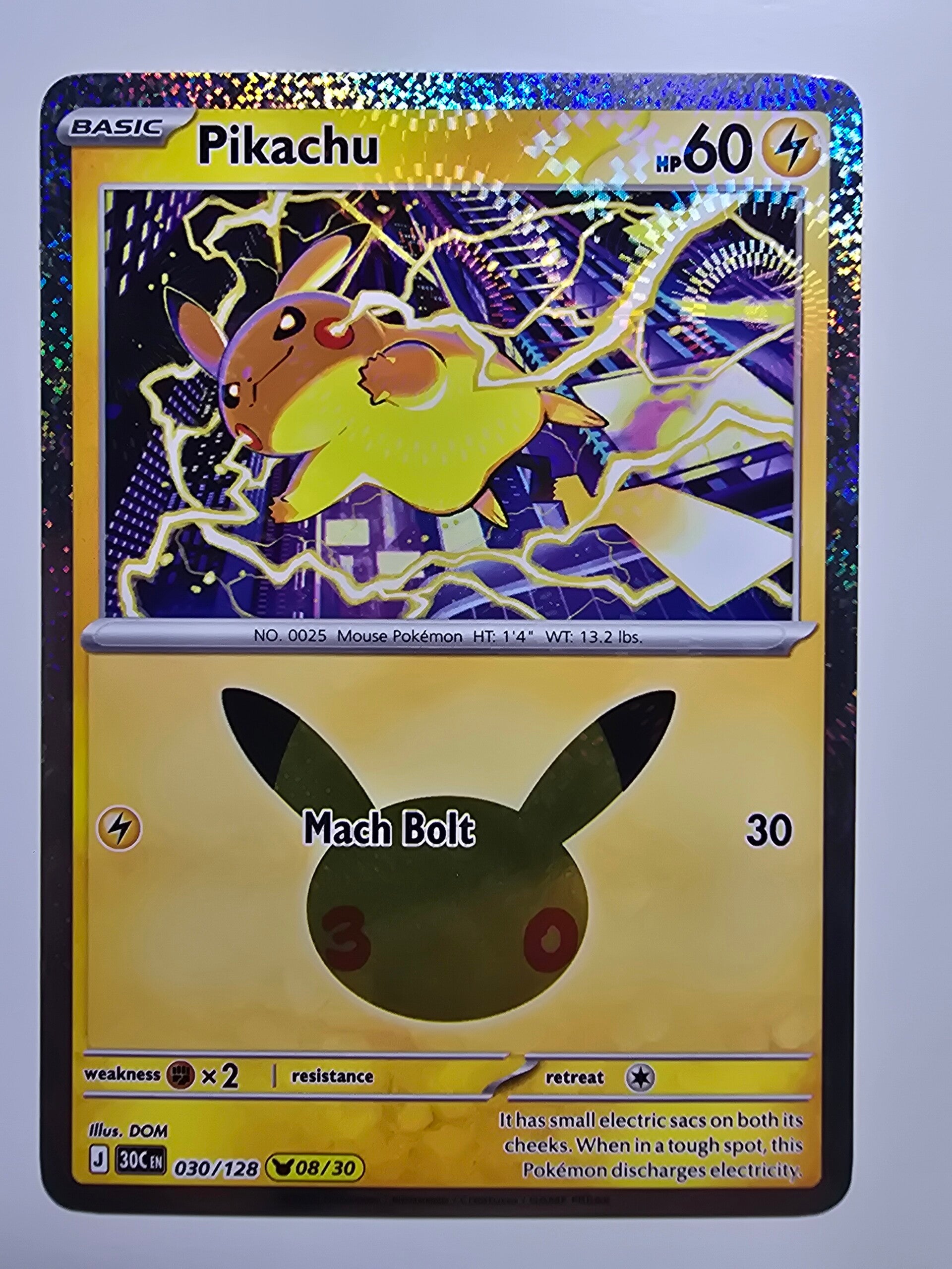 PIKACHU (30TH CELEBRATION 030/128 08/30) (TRADING CARD)