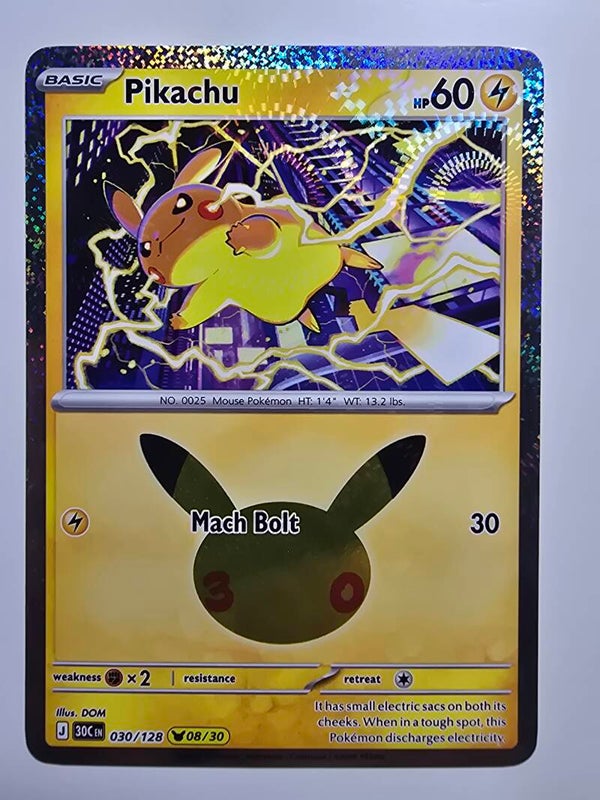 PIKACHU (30TH CELEBRATION 030/128 08/30) (TRADING CARD)
