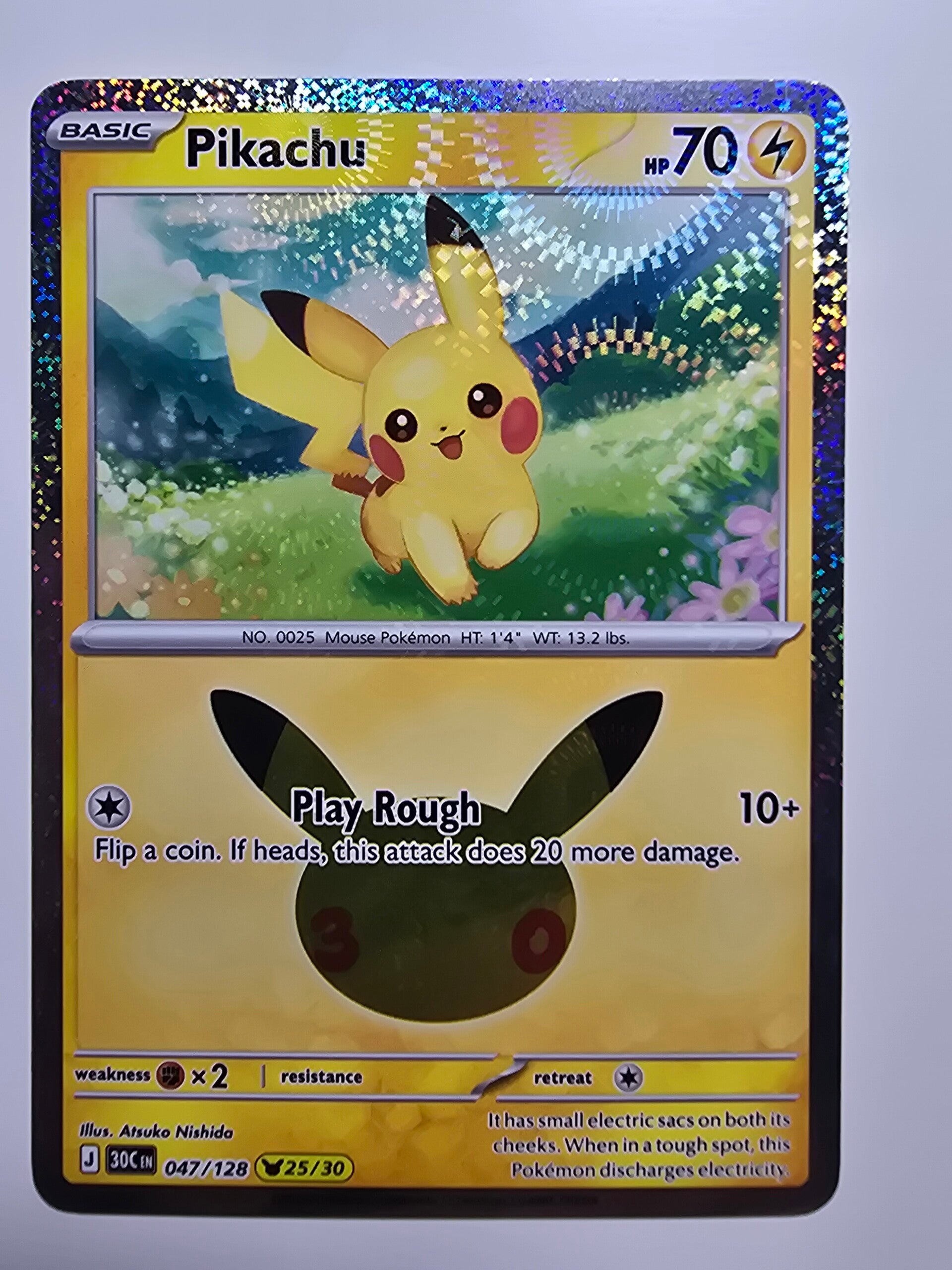 PIKACHU (30TH CELEBRATION 047/128 25/30) (TRADING CARD)