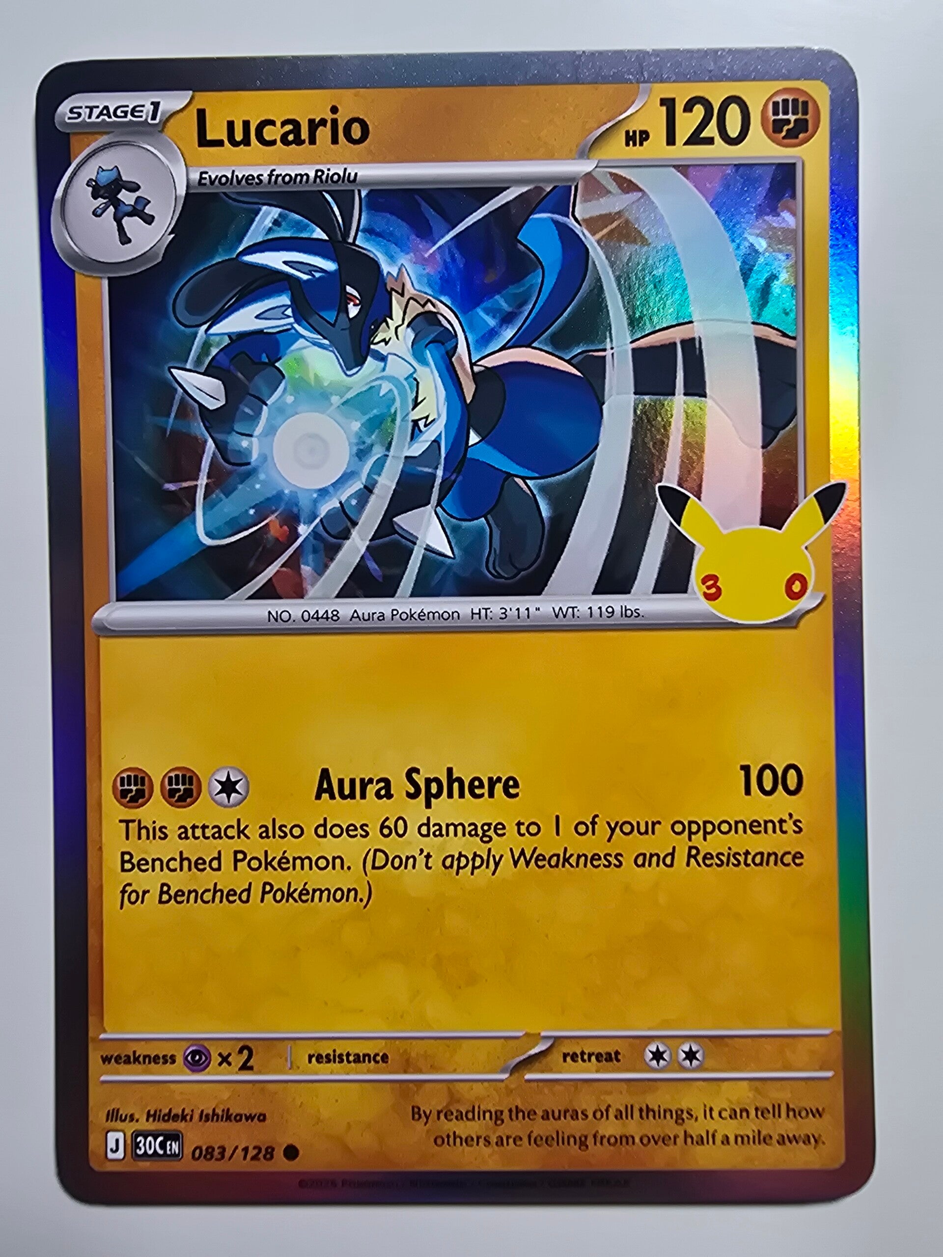 LUCARIO (30TH CELEBRATION 083/128) (TRADING CARD)