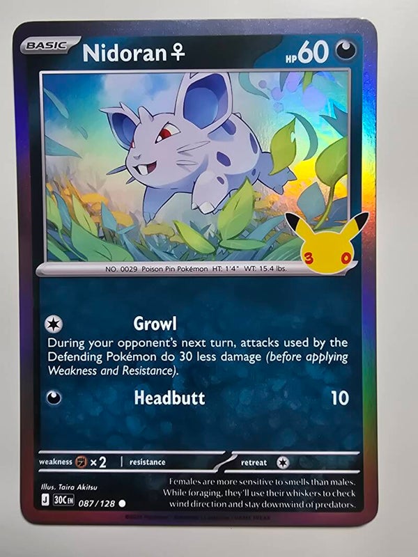 NIDORAN ♀ (30TH CELEBRATION 087/128) (TRADING CARD)
