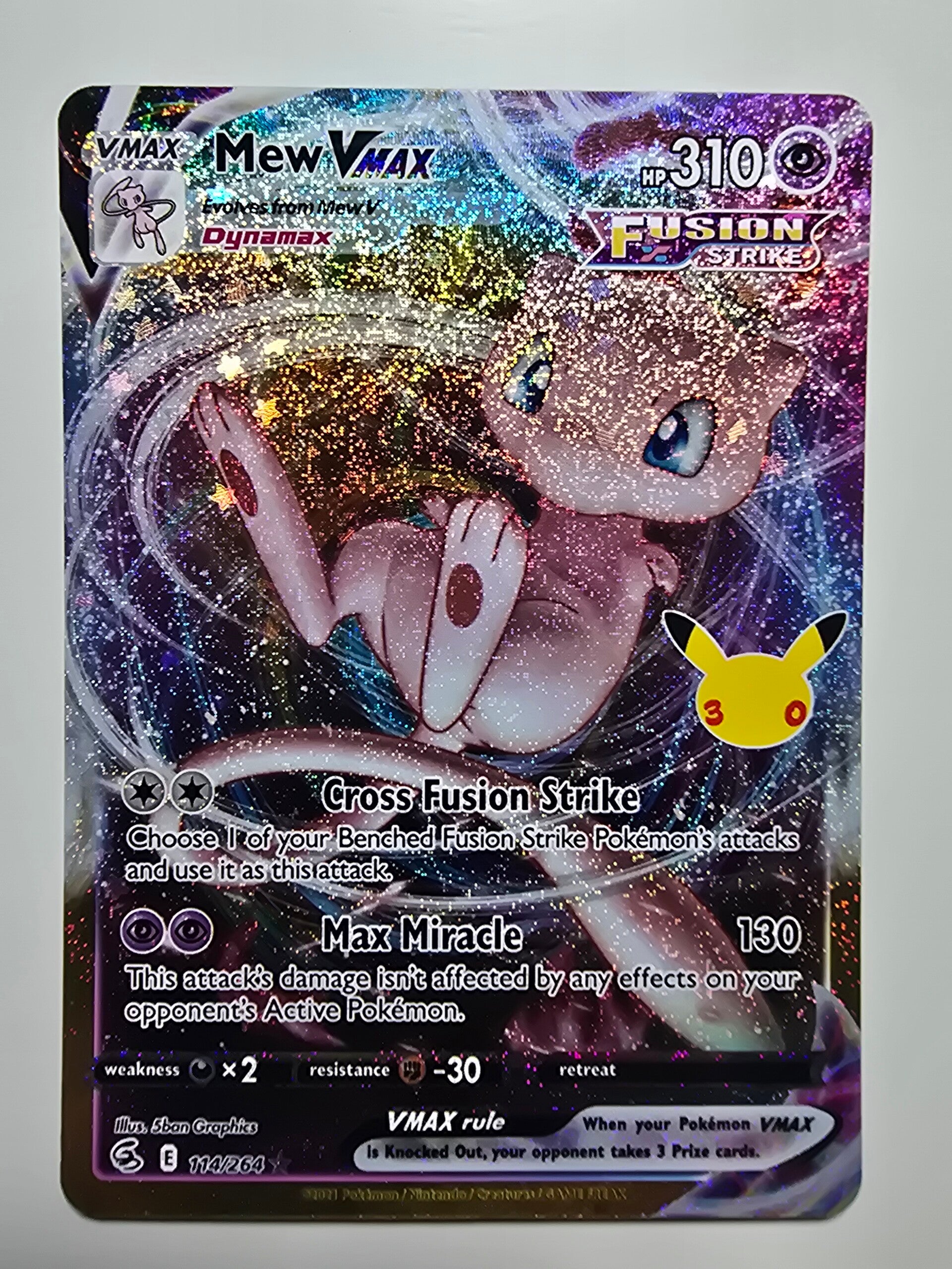 MEW VMAX (30TH CELEBRATION 114/264) (TRADING CARD)