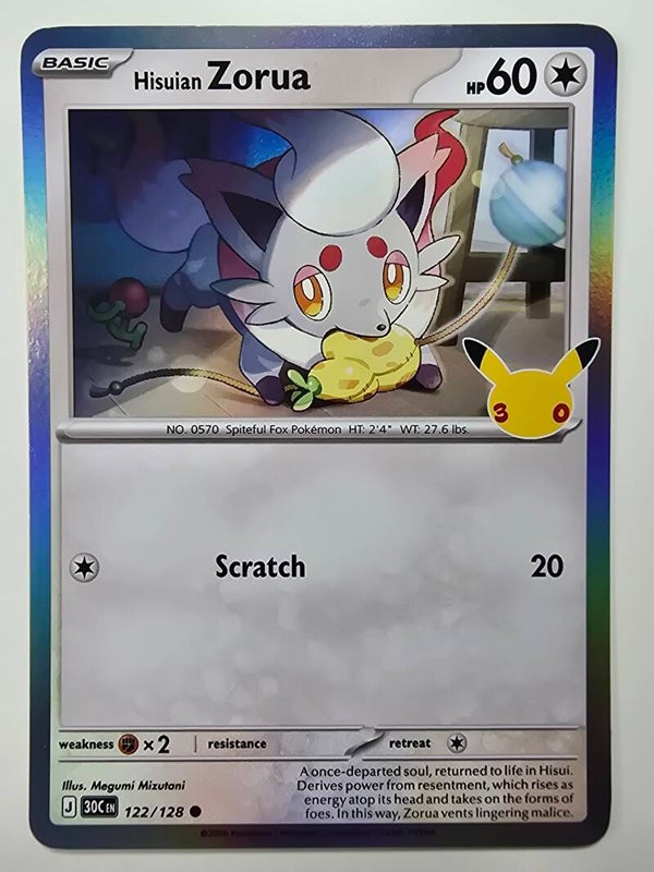 HISUIAN ZORUA (30TH CELEBRATION 122/128) (POKÉMON) (TRADING CARD)