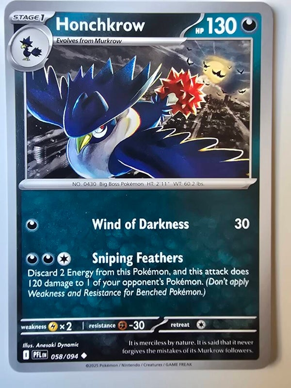 HONCHKROW (PHANTASMAL FLAMES 058/094) (POKÉMON) (TRADING CARD)