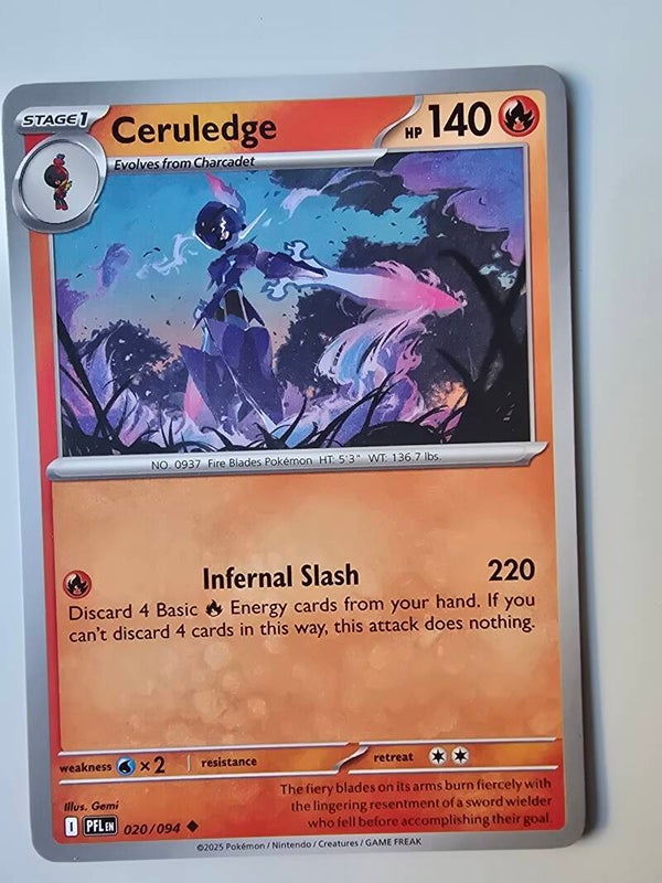 CERULEDGE (PHANTASMAL FLAMES 020/094) (POKÉMON) (TRADING CARD)