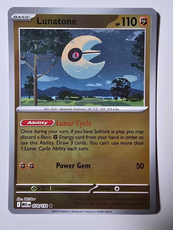 LUNATONE (MEGA EVOLUTION 074/132) (REVERSE HOLO) (POKÉMON) (TRADING CARD)
