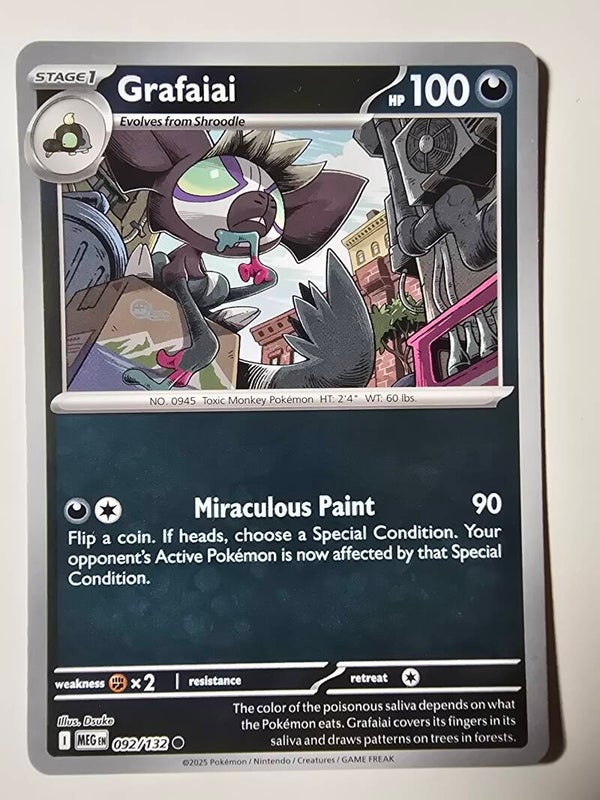 GRAFAIAI (MEGA EVOLUTION 092/132) (REVERSE HOLO) (POKÉMON) (TRADING CARD)