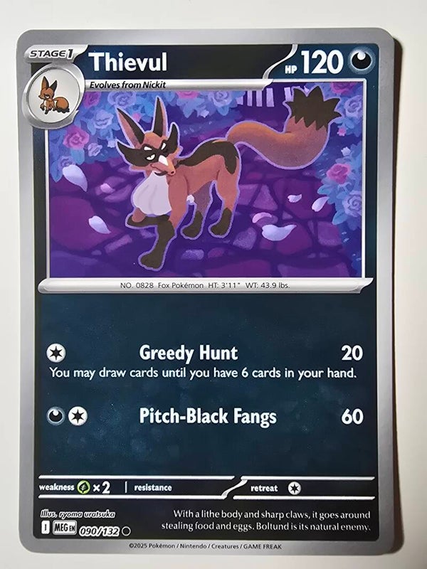THIEVUL (MEGA EVOLUTION 090/132) (REVERSE HOLO) (POKÉMON) (TRADING CARD)