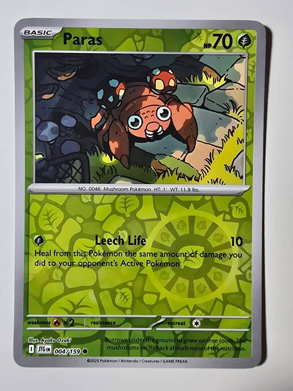 PARAS (JOURNEY TOGETHER 004/159) (REVERSE HOLO) (POKÉMON) (TRADING CARD)