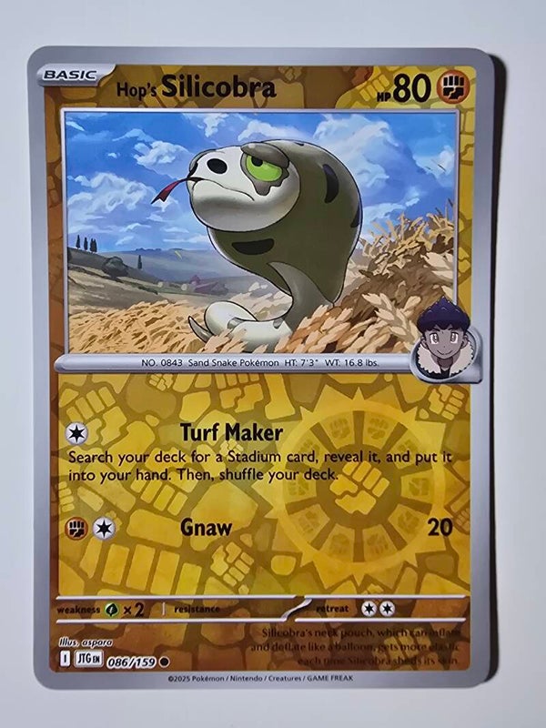 HOP'S SILICOBRA (JOURNEY TOGETHER 086/159) (REVERSE HOLO) (POKÉMON) (TRADING CARD)