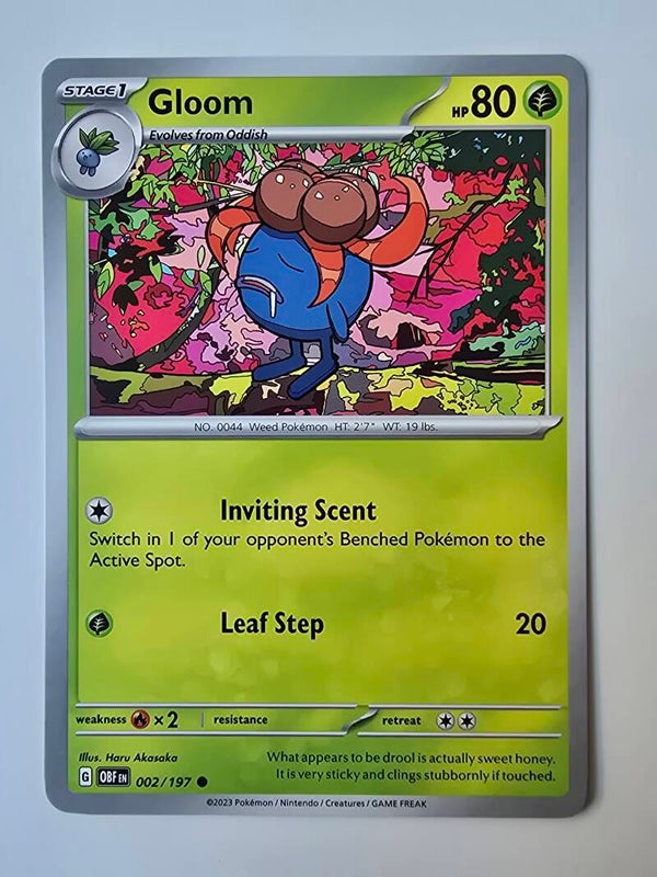 GLOOM (OBSIDIAN FLAMES 002/197) (POKÉMON) (TRADING CARD)