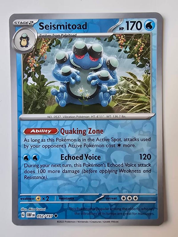 SEISMITOAD (OBSIDIAN FLAMES 052/197) (REVERSE HOLO) (POKÉMON) (TRADING CARD)
