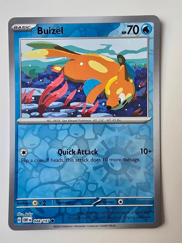 BUIZEL (OBSIDIAN FLAMES 048/197) (REVERSE HOLO) (POKÉMON) (TRADING CARD)