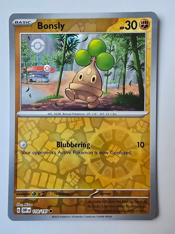 BONSLY (OBSIDIAN FLAMES 110/197) (REVERSE HOLO) (POKÉMON) (TRADING CARD)
