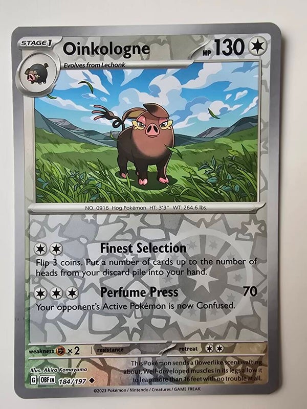 OINKOLOGNE (OBSIDIAN FLAMES 184/197) (REVERSE HOLO) (POKÉMON) (TRADING CARD)